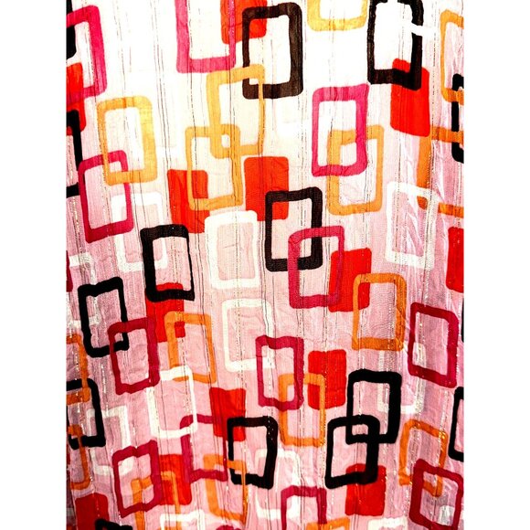 Essentials By Milano XL Pink Geometric Button Up Blouse Retro Cityworkcore - Picture 6 of 11